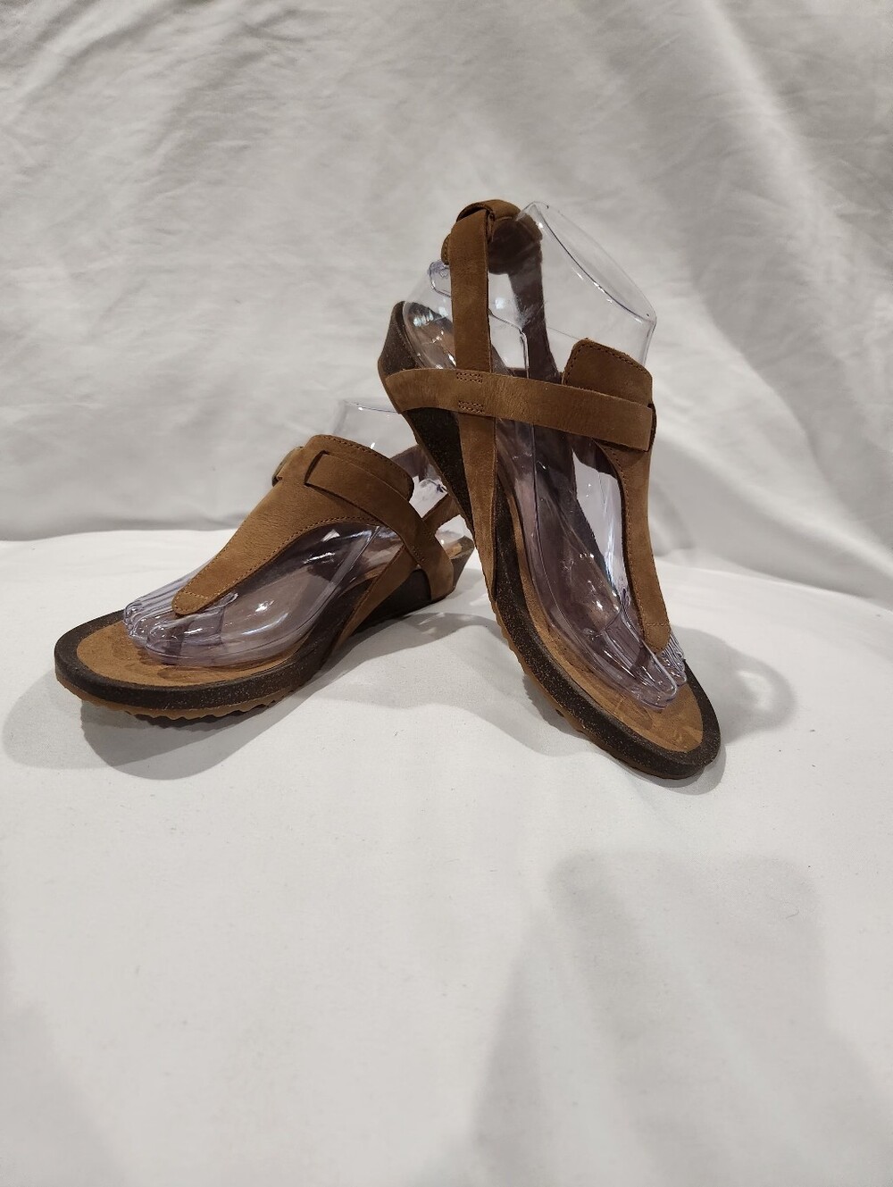 Teva Tan Brown Suede T-Strap Sandals